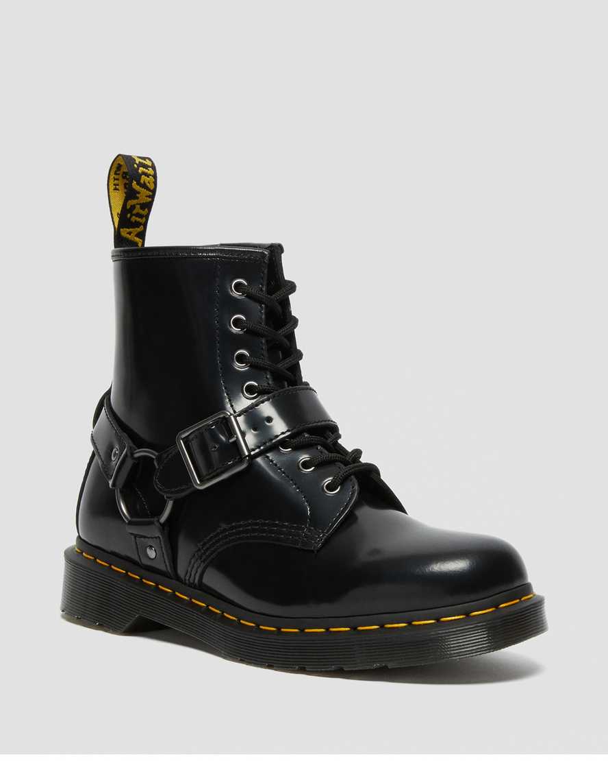 Dr. Martens 1460 Harness Nahka Miesten Nauhalliset Nilkkurit - Mustat Nilkkurit [410-CEZIYN]